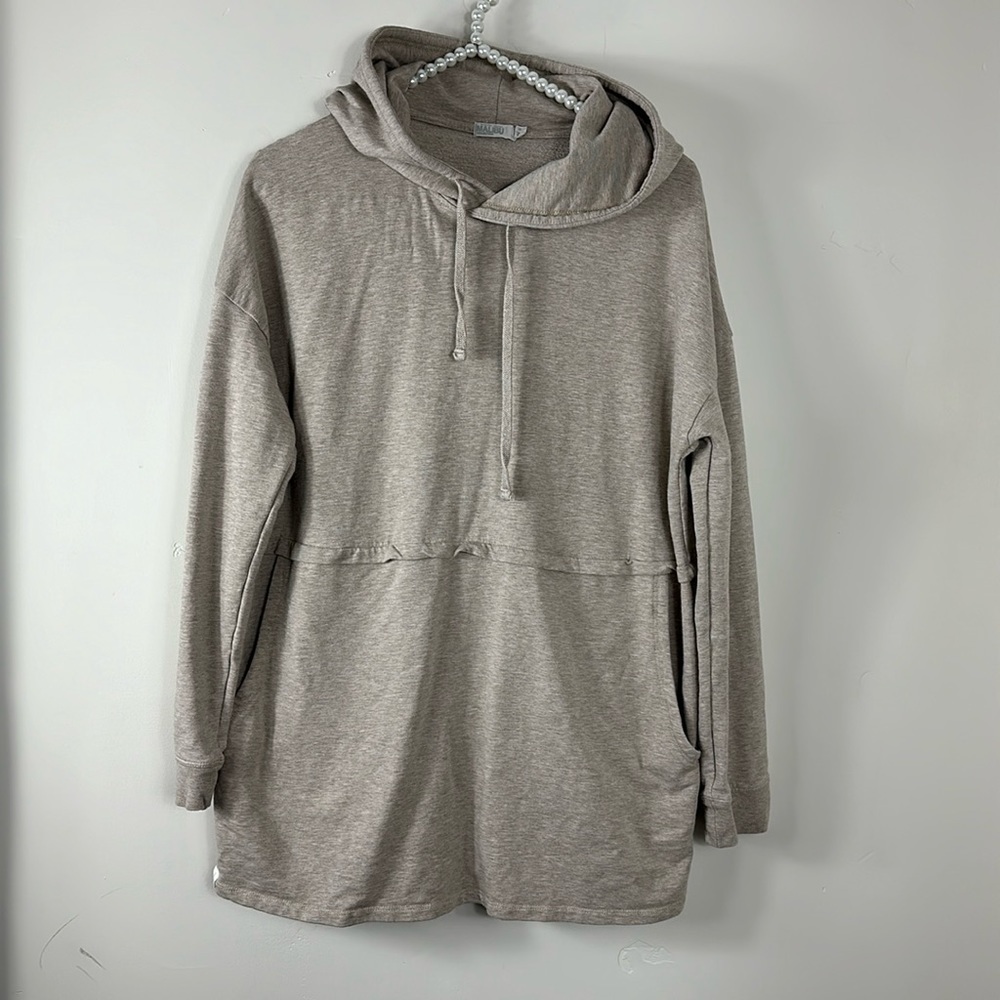 Barefoot Dreams Cream Malibu Collection Hoodie Luxe Lounge Anorak Sweatshirt S - Picture 5 of 10